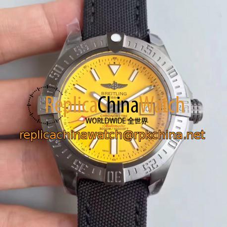 Replica Breitling Avenger II Seawolf A1733110/I519/106W/A20BASA.1 GF Stainless Steel Yellow Dial Swiss 2836-2