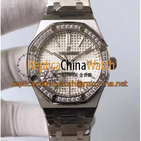 Replica Audemars Piguet Royal Oak 15400 ZX Stainless Steel & Diamonds Silver Dial Swiss 3120