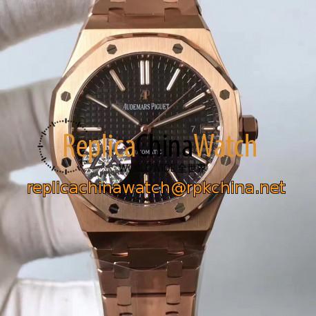 Replica Audemars Piguet Royal Oak 15400 ZX Rose Gold Black Dial Swiss 3120