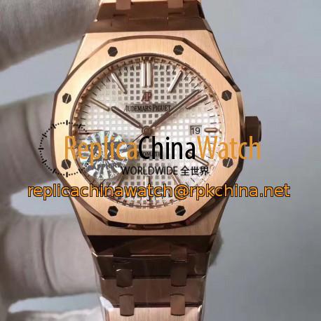 Replica Audemars Piguet Royal Oak 15400 ZX Rose Gold Silver Dial Swiss 3120