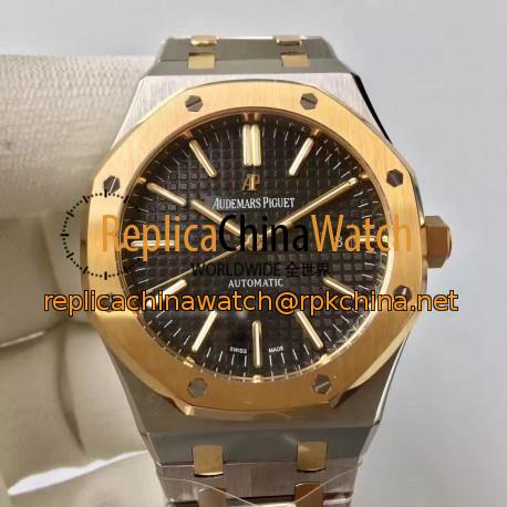 Replica Audemars Piguet Royal Oak 15400 JF Stainless Steel & Yellow Gold Black Dial Swiss 3120