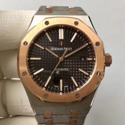 Replica Audemars Piguet Royal Oak 15400 JF Stainless Steel & Rose Gold Black Dial Swiss 3120