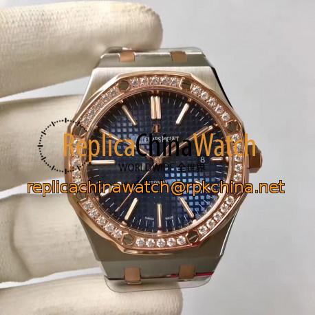 Replica Audemars Piguet Royal Oak 15400 JF Stainless Steel & Diamonds Blue Dial Swiss 3120