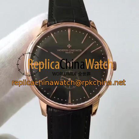 Replica Vacheron Constantin Patrimony 1110U/000R-B085 N Rose Gold Black Dial Swiss 4400AS