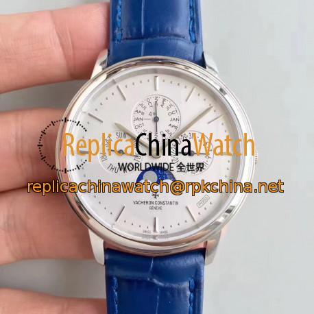 Replica Vacheron Constantin Patrimony Perpetual Calendar 43175/000P-B190 BF Stainless Steel Silver Dial Swiss 1120 QP