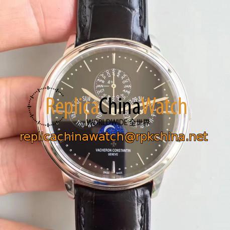 Replica Vacheron Constantin Patrimony Perpetual Calendar 43175/000P-B190 BF Stainless Steel Black Dial Swiss 1120 QP