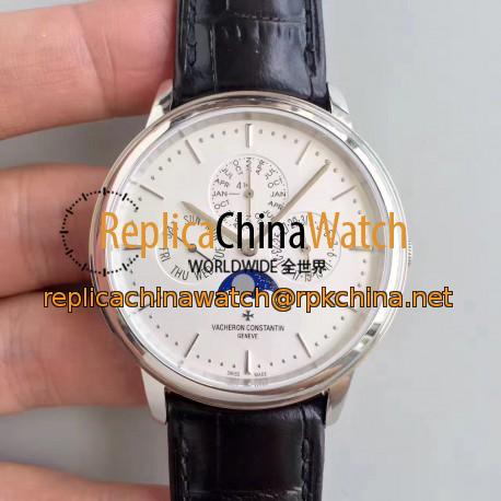 Replica Vacheron Constantin Patrimony Perpetual Calendar 43175/000P-B190 BF Stainless Steel White Dial Swiss 1120 QP