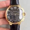 Replica Cartier Ballon Bleu Chronograph W6920007 V5 Yellow Gold Black Dial Swiss 8101 MC