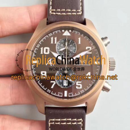 Replica IWC Pilot Last Flight Chronograph IW388005 ZF Brown Ceramic Brown Dial Swiss 7750