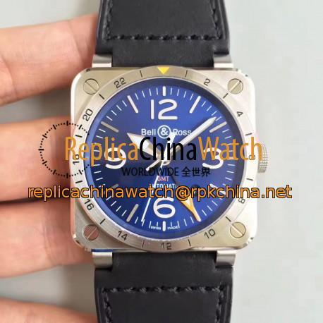 Replica Bell & Ross BR 03-93 GMT ZF Stainless Steel Blue Dial M9015