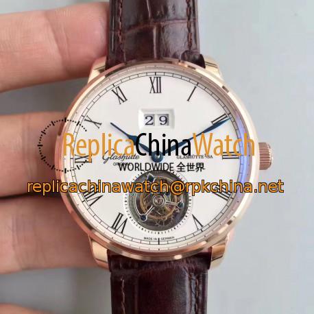 Replica Glashutte Original Senator Excellence Tourbillon 1-94-03-04-04-04 N Rose Gold White Dial Swiss 94-03