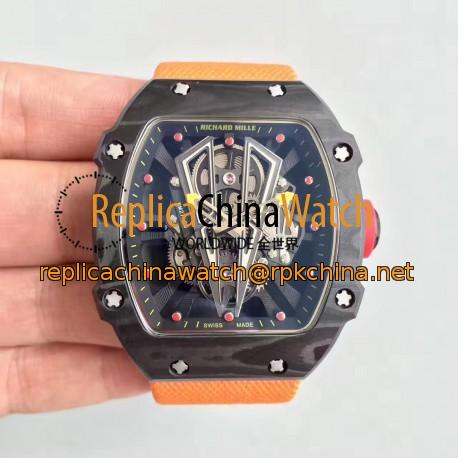 Replica Richard Mille RM27-03 Rafael Nadal KL Forged Carbon Black Skeleton Dial M9015