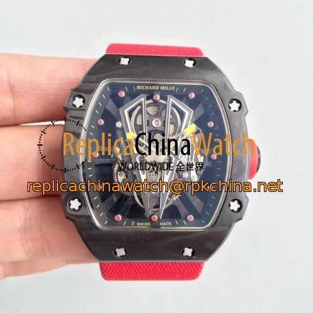 Replica Richard Mille RM27-03 Rafael Nadal KL Forged Carbon Black Skeleton Dial M9015