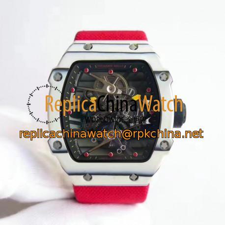 Replica Richard Mille RM27-02 Rafael Nadal KV White Forged Carbon Black Skeleton Dial M6T51