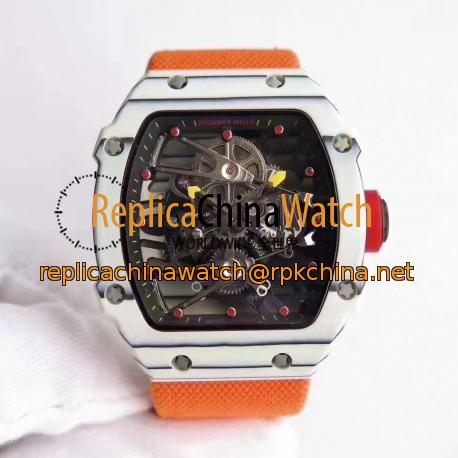 Replica Richard Mille RM27-02 Rafael Nadal KV White Forged Carbon Black Skeleton Dial M6T51