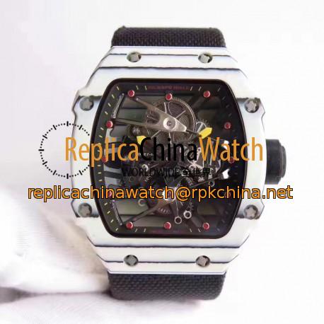 Replica Richard Mille RM27-02 Rafael Nadal KV White Forged Carbon Black Skeleton Dial M6T51