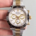 Replica Rolex Daytona Cosmograph 116519LN JH Yellow Gold & Stainless Steel White Dial Swiss 4130 Run 6@SEC