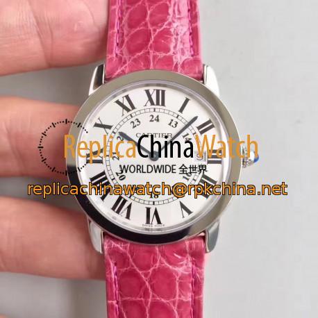 Replica Ronde Solo De Cartier Ladies W6700255 36MM K11 Stainless Steel White Dial Swiss Quartz