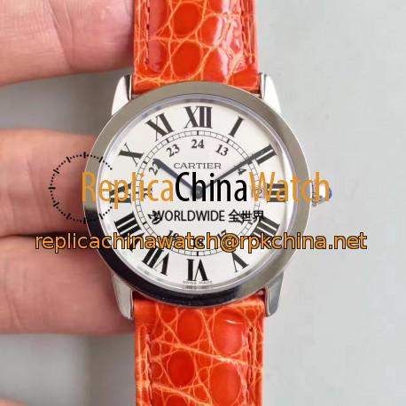 Replica Ronde Solo De Cartier Ladies W6700255 36MM K11 Stainless Steel White Dial Swiss Quartz