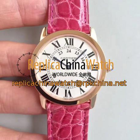 Replica Ronde Solo De Cartier Ladies W6701008 36MM K11 Rose Gold White Dial Swiss Quartz