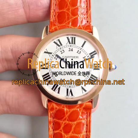 Replica Ronde Solo De Cartier Ladies W6701008 36MM K11 Rose Gold White Dial Swiss Quartz