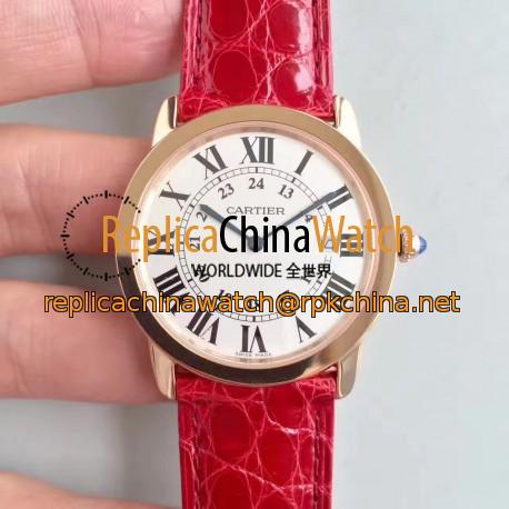 Replica Ronde Solo De Cartier Ladies W6701008 36MM K11 Rose Gold White Dial Swiss Quartz