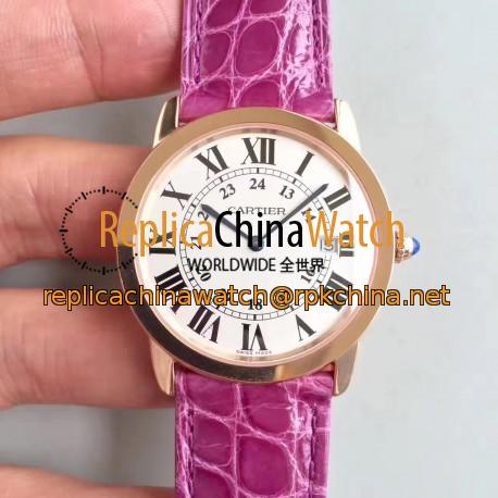 Replica Ronde Solo De Cartier Ladies W6701008 36MM K11 Rose Gold White Dial Swiss Quartz