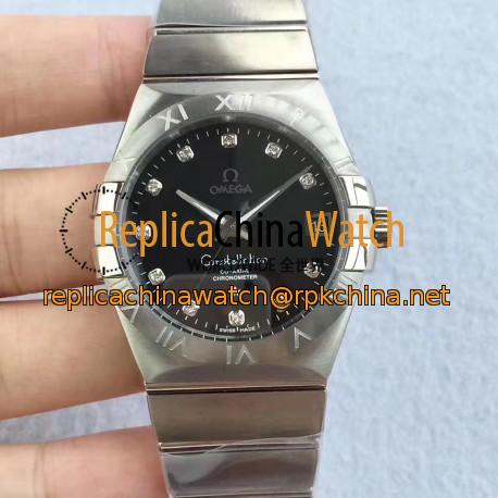 Replica Omega Constellation 123.10.38.21.51.001 38MM SSS Stainless Steel Black Dial Swiss 8500