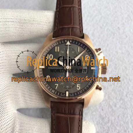 Replica IWC Pilot Spitfire Chronograph IW387803 ZF Rose Gold Anthracite Dial Swiss 7750