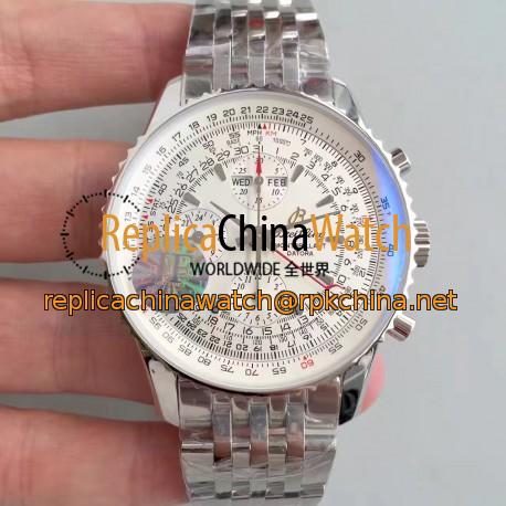 Replica Breitling Navitimer Montbrillant Datora A21330 JF Stainless Steel White Dial Swiss 7750