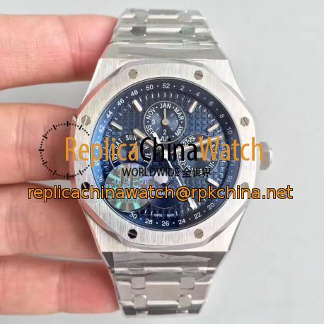 Replica Audemars Piguet Royal Oak Perpetual Calendar 41MM 26574ST.OO.1220ST.02 JF Stainless Steel Blue Dial Swiss 5134