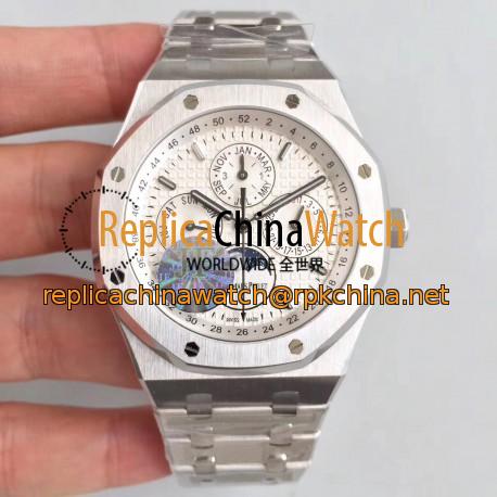 Replica Audemars Piguet Royal Oak Perpetual Calendar 41MM 26574ST.OO.1220ST.01 JF Stainless Steel Silver Dial Swiss 5134