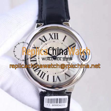 Replica Ballon Bleu De Cartier 42MM W6901351 V9 Stainless Steel Silver Dial Swiss 2688-2