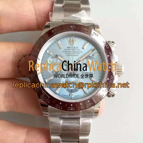 Replica Rolex Daytona Cosmograph 116506 JH Stainless Steel Ice Blue Dial Swiss 4130 Run 6@SEC