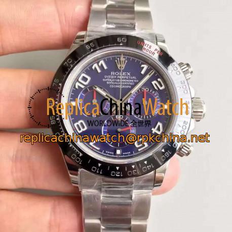 Replica Rolex Daytona Cosmograph 116500LN JH Stainless Steel Blue Dial Swiss 4130 Run 6@SEC