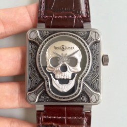 Replica Bell & Ross BR 01 Burning Skull N Stainless Steel Black Dial M9015