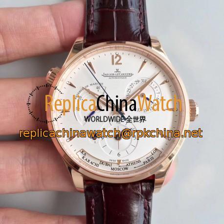 Replica Jaeger-LeCoultre Master Geographic Gold 1422521 BF Rose Gold Silver Dial Swiss Caliber 939A/1