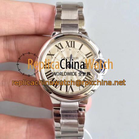 Replica Ballon Bleu De Cartier W6920084 33MM V6 Stainless Steel Silver Dial Swiss Quartz