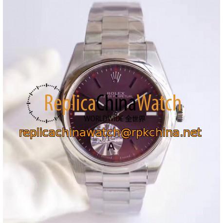 Replica Rolex Oyster Perpetual 39 114300 JF Stainless Steel Red Dial Swiss 3132