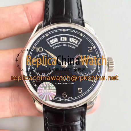 Replica IWC Portugieser Annual Calendar IW503502 YL Stainless Steel Black Dial Swiss 52850