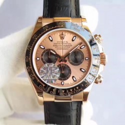 Replica Rolex Daytona Cosmograph 116515LN JF Rose Gold Rose Gold Dial Swiss 7750 Run 6@SEC