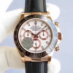 Replica Rolex Daytona Cosmograph 116515LN JF Rose Gold White Dial Swiss 7750 Run 6@SEC