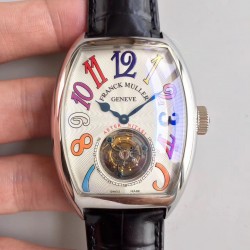 Replica Franck Muller Crazy Color Dreams Tourbillon 8880 LH Stainless Steel White Dial Swiss Tourbillon