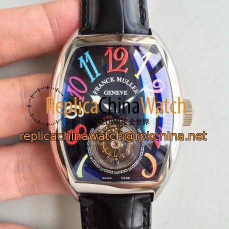 Replica Franck Muller Crazy Color Dreams Tourbillon 8880 LH Stainless Steel Black Dial Swiss Tourbillon