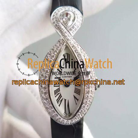 Replica Cartier Baignoire Stainless Steel White Dial Swiss Ronda Quartz