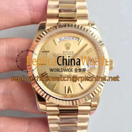 Replica Rolex Day-Date 40 228238 N Yellow Gold Champagne Dial Swiss 3255