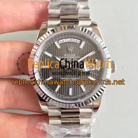 Replica Rolex Day-Date 40 228239 N Stainless Steel Anthracite Dial Swiss 3255