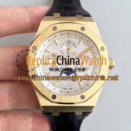 Replica Audemars Piguet Royal Oak Perpetual Calendar 41MM 26574BA.OO.1220BA.01 BF Yellow Gold Silver Dial Swiss 5134