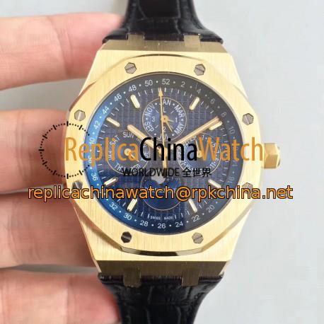 Replica Audemars Piguet Royal Oak Perpetual Calendar 41MM 26574BA.OO.1220BA.01 BF Yellow Gold Blue Dial Swiss 5134