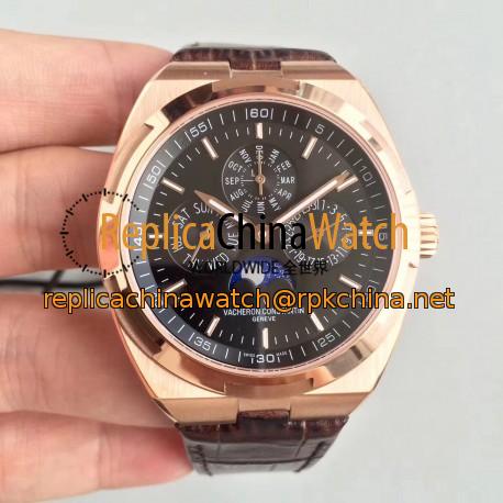 Replica Vacheron Constantin Overseas Ultra Thin Perpetual Calendar 4300V/120G-B102 BF Rose Gold Black Dial Swiss 1120 QP